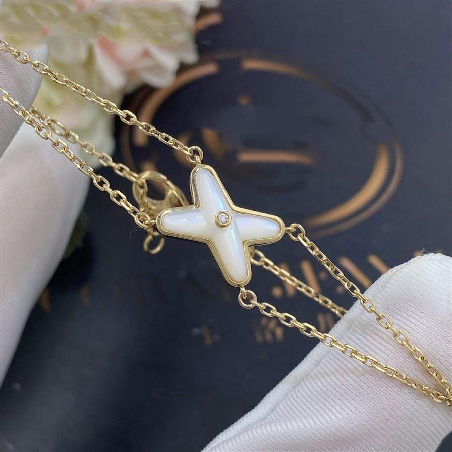 [Shinejoy]JEUX BRACELET WHITE MOP GOLD 1 DIAMOND