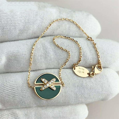 [Shinejoy]JEUX DE BRACELET MALACHITE PINK GOLD DIAMONDS