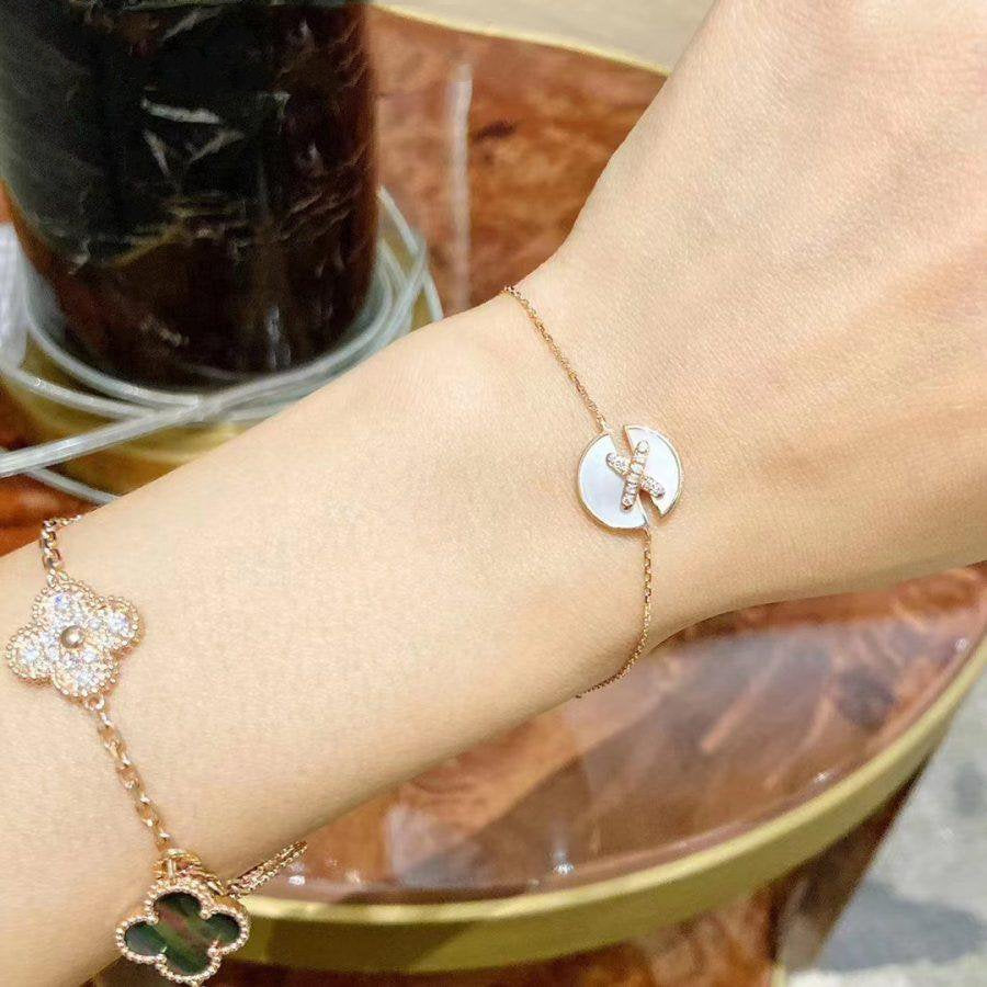 [Shinejoy]JEUX DE BRACELET MOP PINK GOLD DIAMONDS