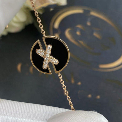 [Shinejoy]JEUX DE BRACELET ONYX PINK GOLD DIAMOND