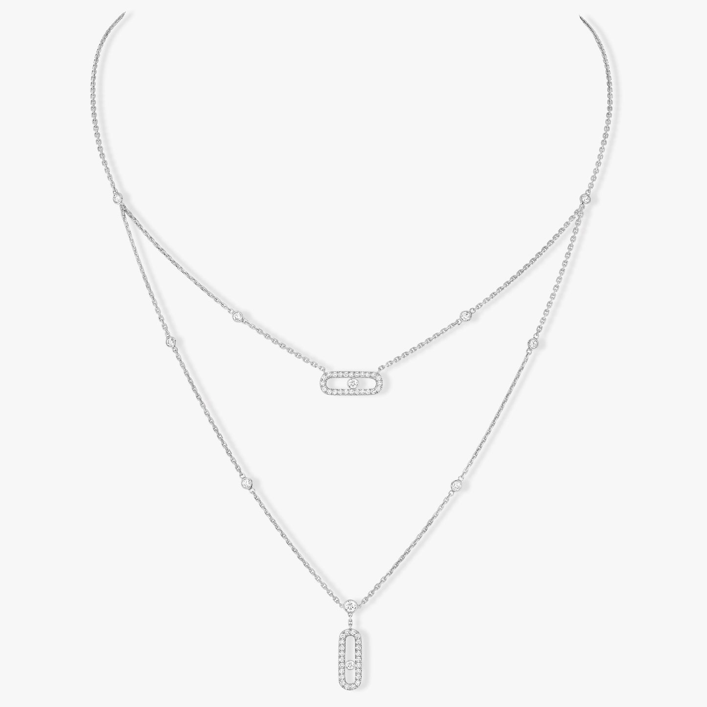 [Shinejoy]MOVE 2 ROW DIAMOND NECKLACE