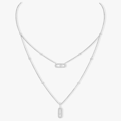 [Shinejoy]MOVE 2 ROW DIAMOND NECKLACE