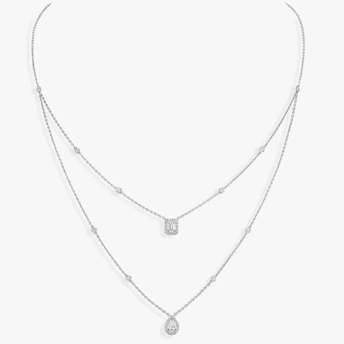 [Shinejoy]Diamond Necklace My Twin 2 Rows