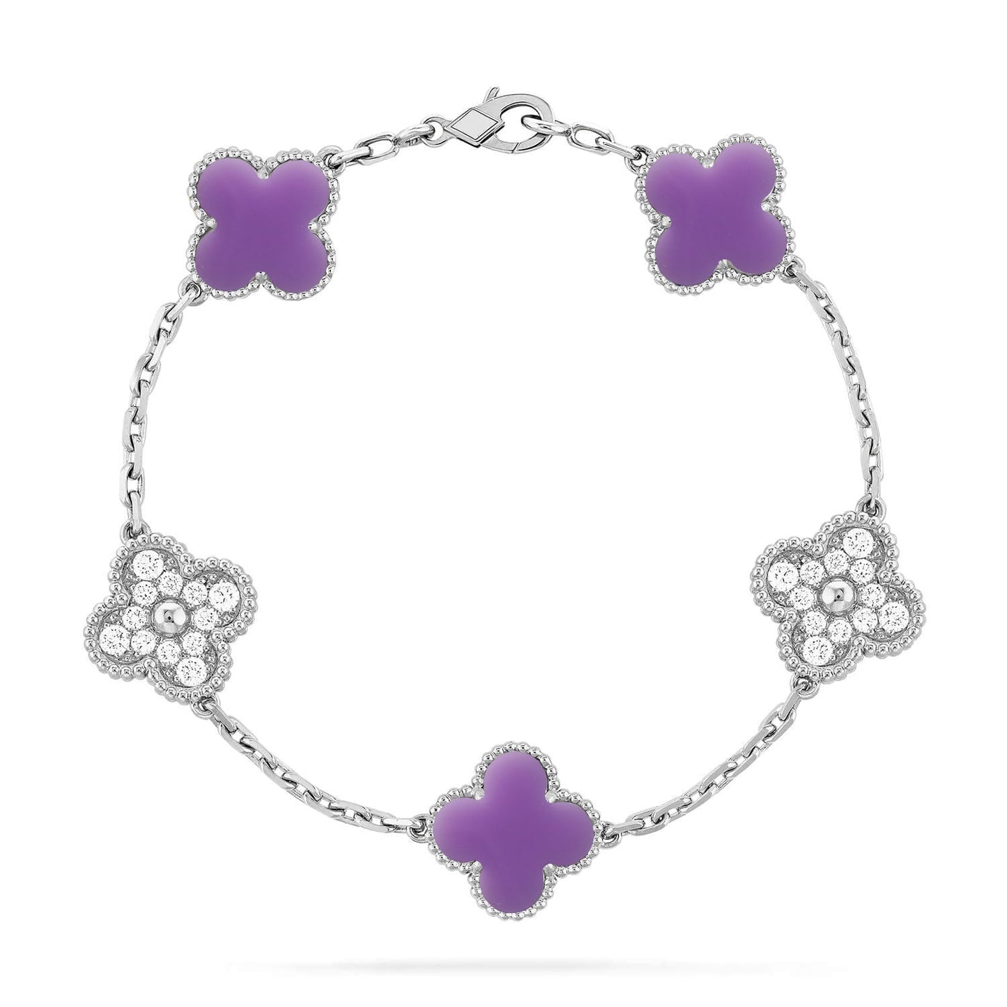 [⭐Shinejoy]CLOVER 5 MOTIF LIGHT PURPLE BRACELET COLLECTION
