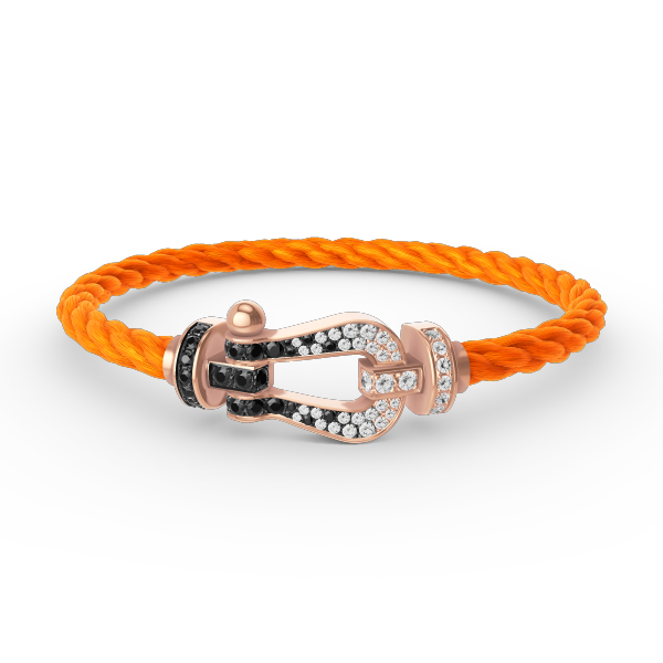 [Shinejoy]FORCE LARGE HORSESHOE BLACK WHITE DIAMOND BRACELET ROSE GOLD