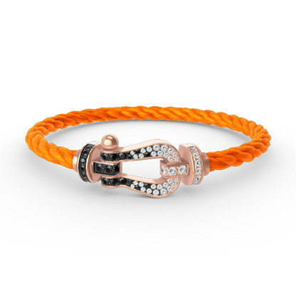 [Shinejoy]FORCE LARGE HORSESHOE BLACK WHITE DIAMOND BRACELET ROSE GOLD