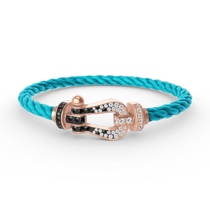 [Shinejoy]FORCE LARGE HORSESHOE BLACK WHITE DIAMOND BRACELET ROSE GOLD