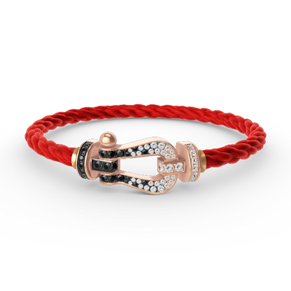 [Shinejoy]FORCE LARGE HORSESHOE BLACK WHITE DIAMOND BRACELET ROSE GOLD