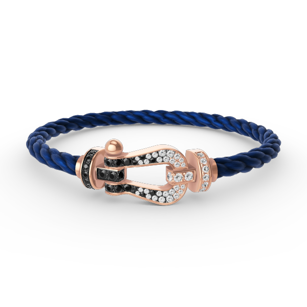 [Shinejoy]FORCE LARGE HORSESHOE BLACK WHITE DIAMOND BRACELET ROSE GOLD