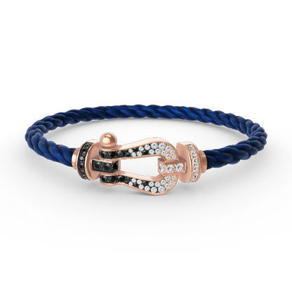 [Shinejoy]FORCE LARGE HORSESHOE BLACK WHITE DIAMOND BRACELET ROSE GOLD