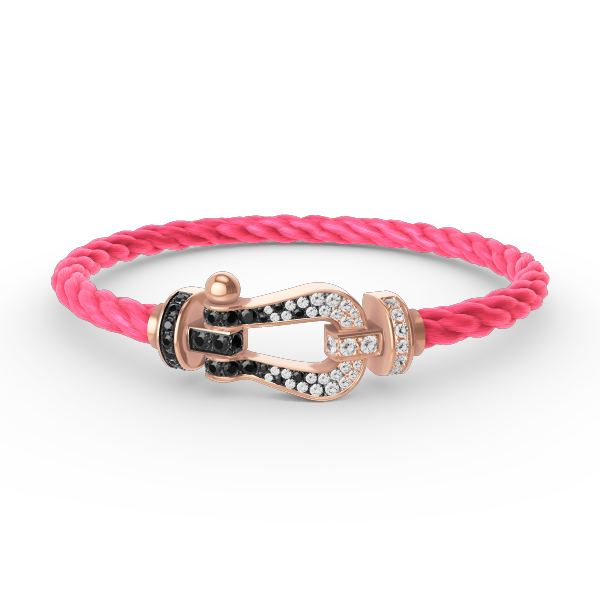 [Shinejoy]FORCE LARGE HORSESHOE BLACK WHITE DIAMOND BRACELET ROSE GOLD