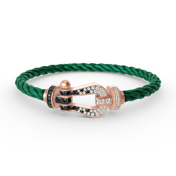 [Shinejoy]FORCE LARGE HORSESHOE BLACK WHITE DIAMOND BRACELET ROSE GOLD