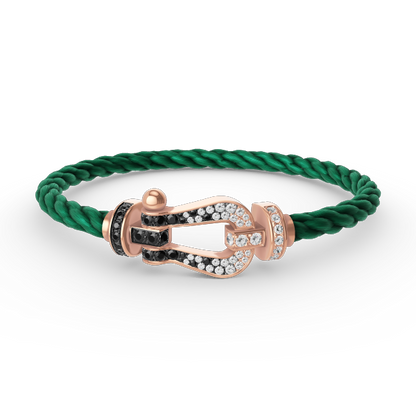 [Shinejoy]FORCE LARGE HORSESHOE BLACK WHITE DIAMOND BRACELET ROSE GOLD
