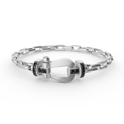 [Shinejoy]FORCE LARGE HORSESHOE CLASP  METAL BRACELET