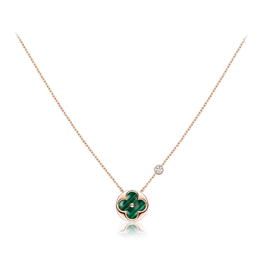 [Shinejoy]SUN PEDANT PINK GOLD 1 DIAMOND NECKLACE