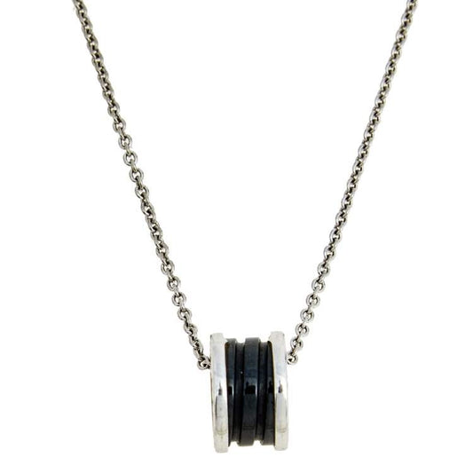 [Shinejoy]ZERO 1 BLACK CERAMIC SILVER NECKLACE