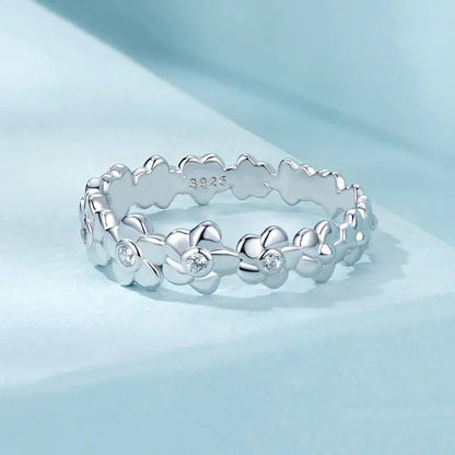 Bague Fleur en Oxyde de Zirconium Anneau Large