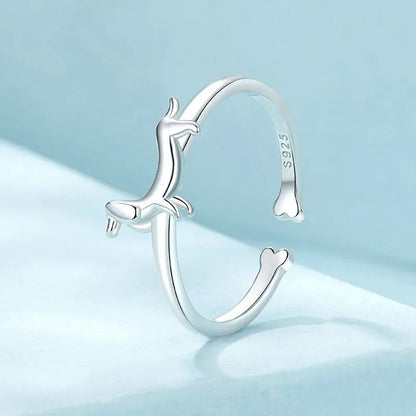 Bague ouverte motif chien - Bague fantaisie