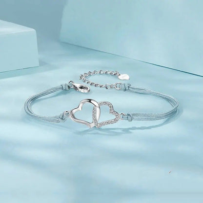 Bracelet Chaîne Fine Maillons Corde Gris pour Femmes Adolescentes