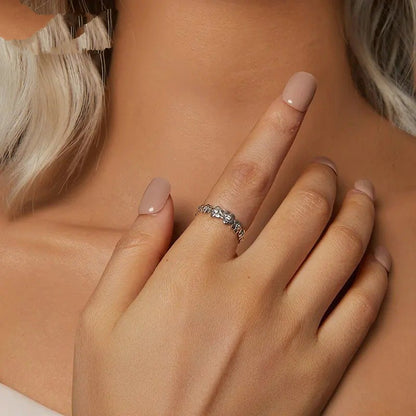 Bague Fleur en Oxyde de Zirconium Anneau Large