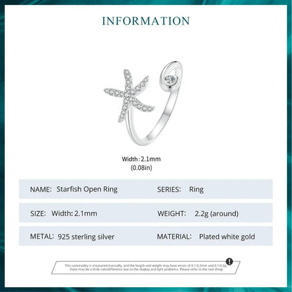 Bague ajustable Étoile de mer simple