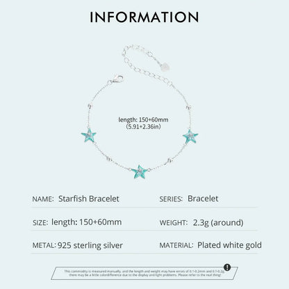 Bracelets à maillons Étoiles de mer dégradés bleu-vert