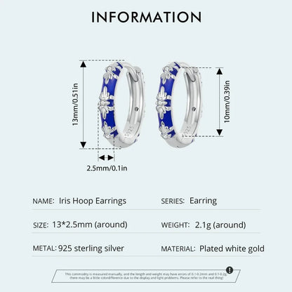 Boucles d'oreilles créoles « Amour Infini » plaqué or blanc, légères, pour cartilage