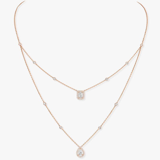 [Shinejoy]MON COLLIER DOUBLE RANG DE DIAMANTS