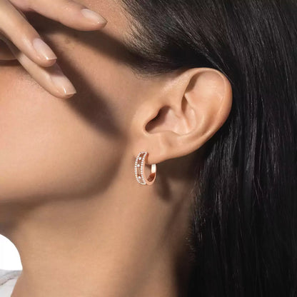 [Shinejoy]Diamond Pave_ Hoop Earrings Move