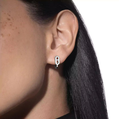 [Shinejoy]Diamond Mini Hoop Earrings Move Classique