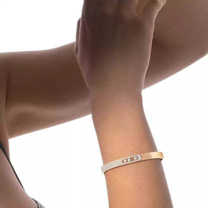 [Shinejoy]Move Noa Ciselé half pavé bangle