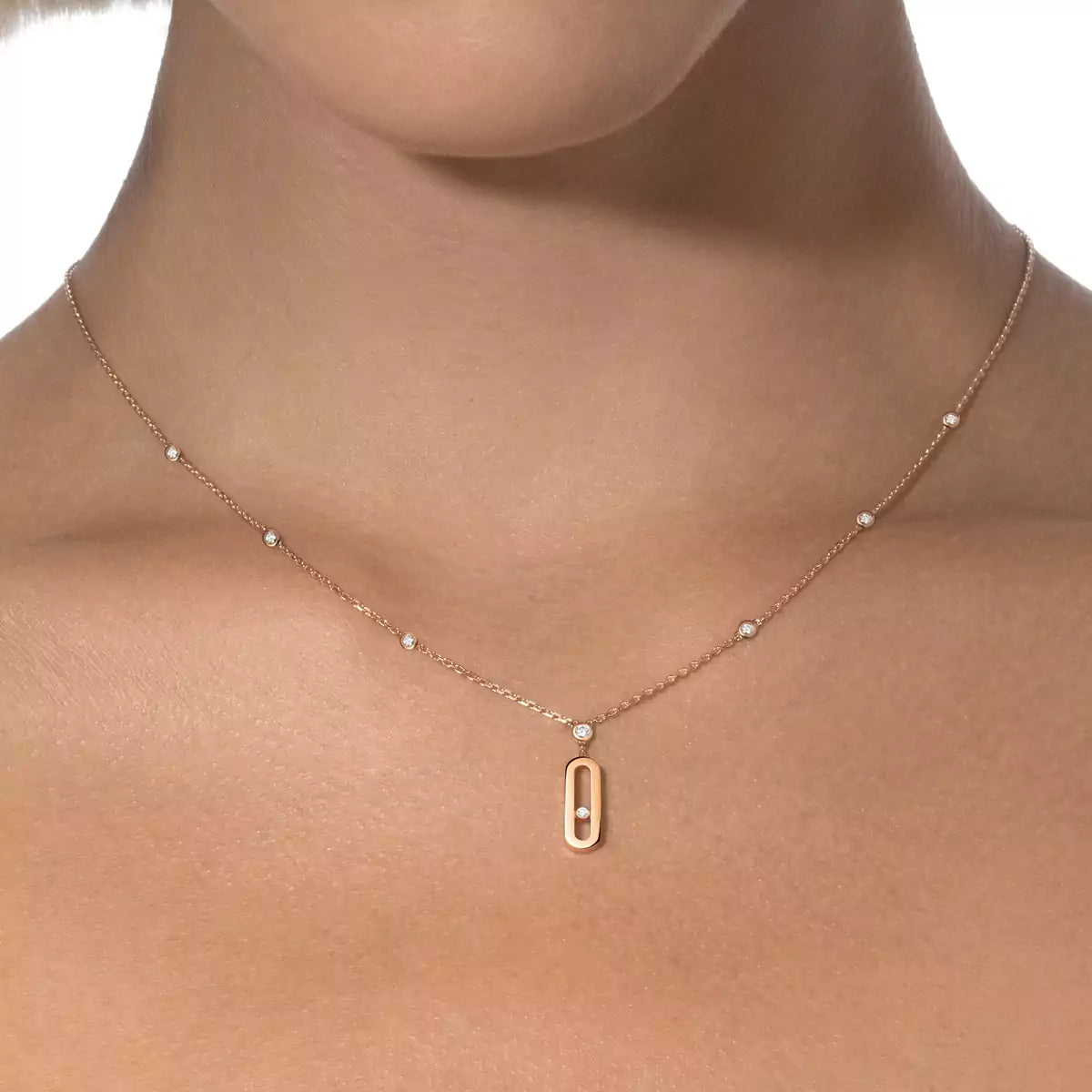 [Shinejoy] Move Uno Gold Diamond Long Necklace
