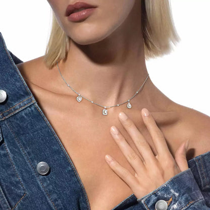 [Shinejoy]My Twin Diamond Necklace in Silver