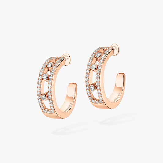 [Shinejoy] Créoles pavées de diamants - Boucles d'oreilles mobiles