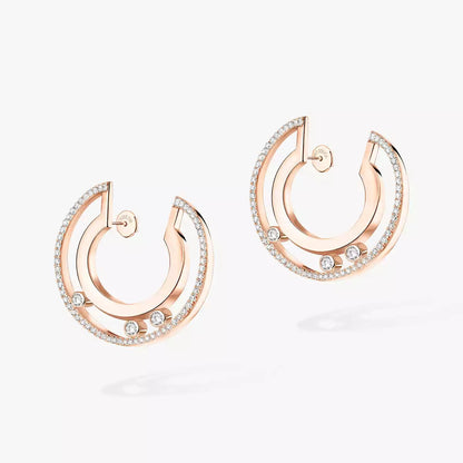 [Shinejoy]Move Romane Small Diamond Hoop Earrings