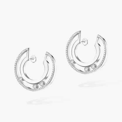 [Shinejoy]Move Romane Small Diamond Hoop Earrings