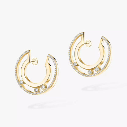 [Shinejoy]Move Romane Small Diamond Hoop Earrings