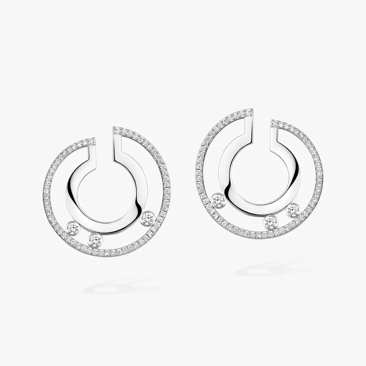 [Shinejoy]Move Romane Small Diamond Hoop Earrings