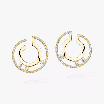 [Shinejoy]Move Romane Small Diamond Hoop Earrings