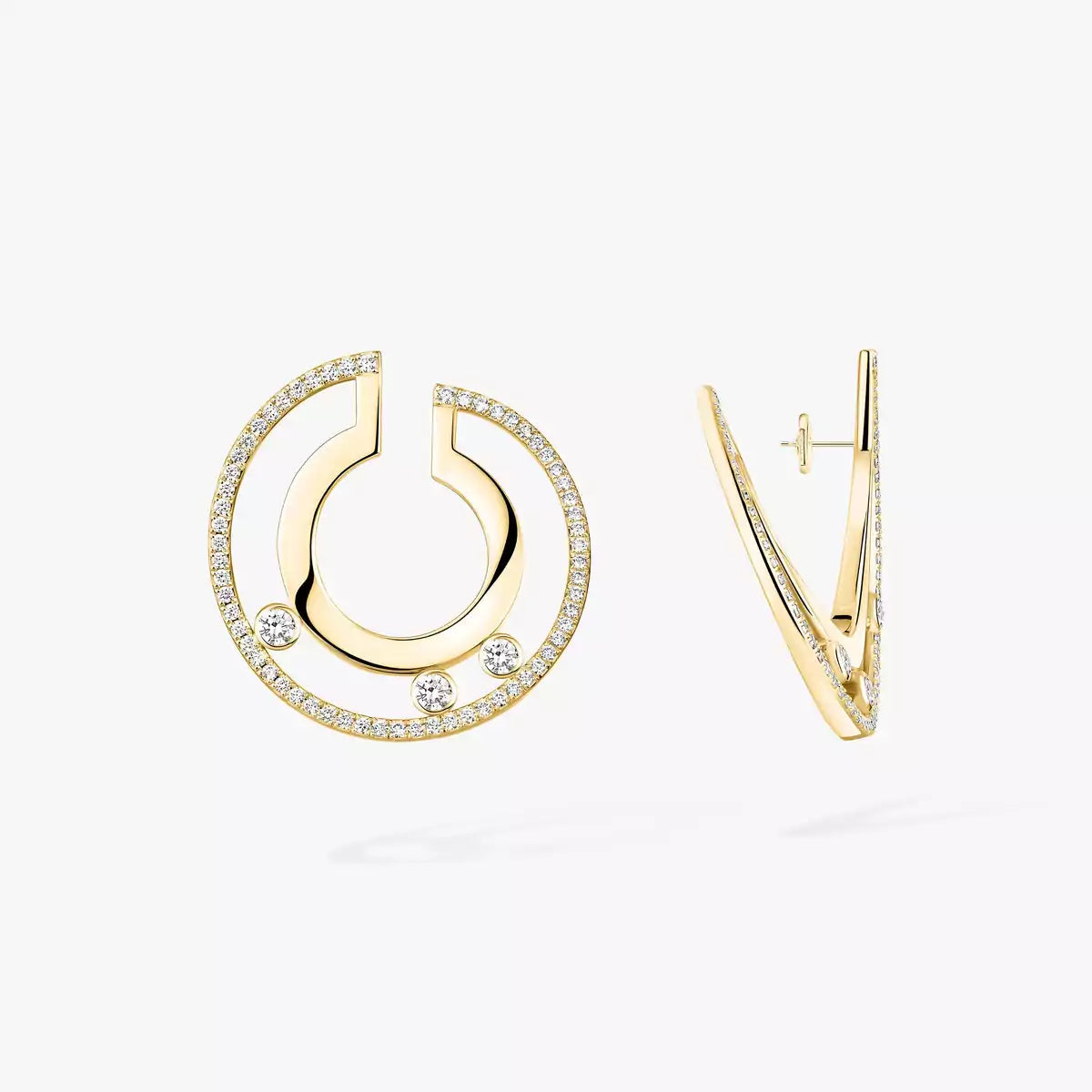 [Shinejoy]Move Romane Small Diamond Hoop Earrings