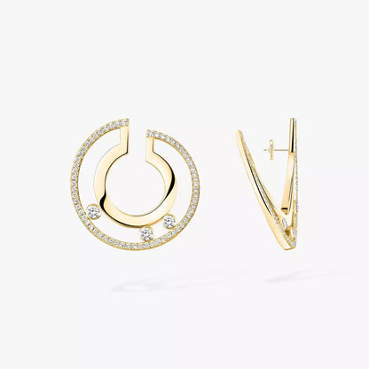 [Shinejoy]Move Romane Small Diamond Hoop Earrings