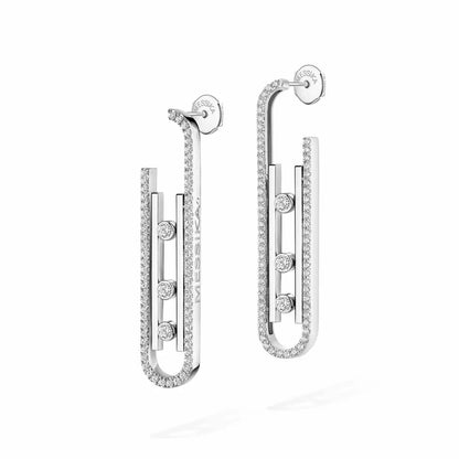 [Shinejoy]Diamond Pendant Earrings Move 10Th