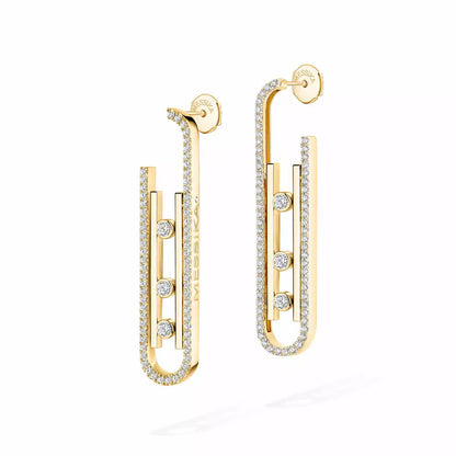 [Shinejoy]Diamond Pendant Earrings Move 10Th