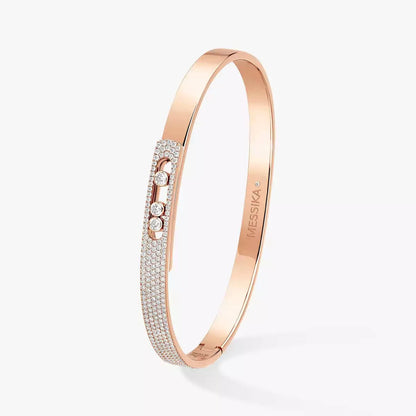 [Shinejoy]Move Noa Rose Gold Pavé Diamond Bangle Bracelet