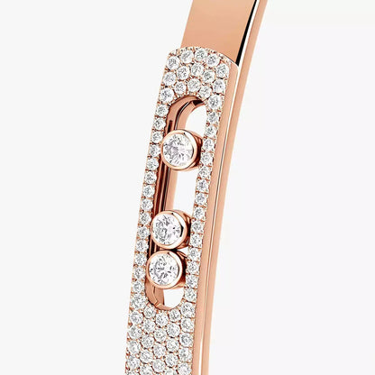 [Shinejoy]Move Noa Rose Gold Pavé Diamond Bangle Bracelet