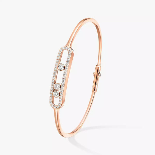 [Shinejoy]Bracelet Jonc Diamant Pavé Mobile M