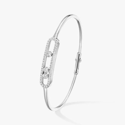 [Shinejoy]Move Pavé Diamond Bangle Bracelet M