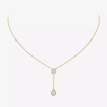 [Shinejoy]Gold Diamond Tie Necklace