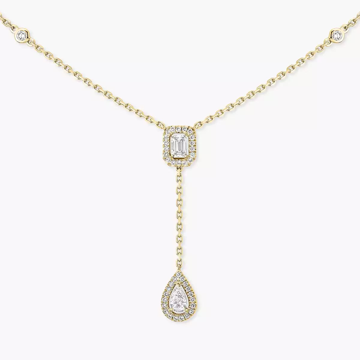 [Shinejoy]Gold Diamond Tie Necklace