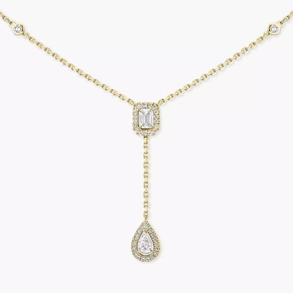[Shinejoy]Gold Diamond Tie Necklace